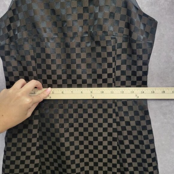 Vintage Jeanette Kastenberg Checkerboard Print Y2K Mini Dress Size 2 - Picture 9 of 12